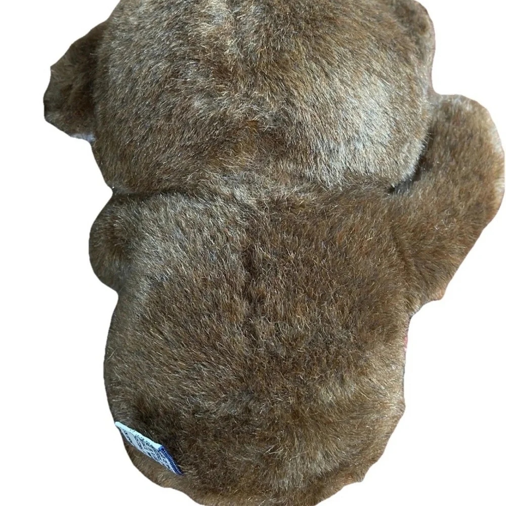 Vintage Mattel EmoTions Brown Teddy Bear Plush Korea 1986 Pink Nose Stuffed Toy - Picture 4 of 6